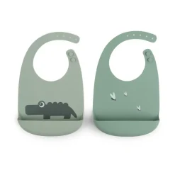 Croco Bib 2-pack, Green