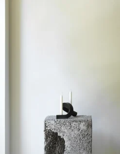 Crooked candle holder 2, Bronze