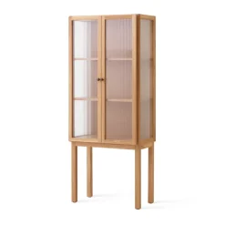 Curiosity cabinet with glass doors 168 cm, Oak