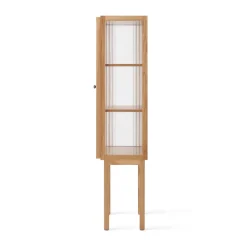 Curiosity cabinet with glass doors 168 cm, Oak