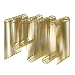 Curva newspaper stand, brass