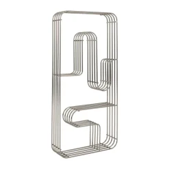 Curva wall shelf rectangular, Silver