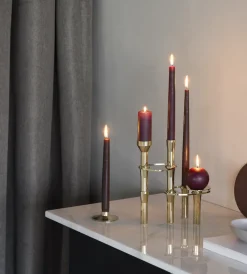 Curve Candlestick, Gold, tray