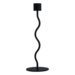 Curved candle holder 23 cm, Black