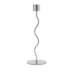 Curved candle holder 23 cm, Rostfritt stål