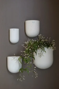 Cut wall-hang flower pot white, large