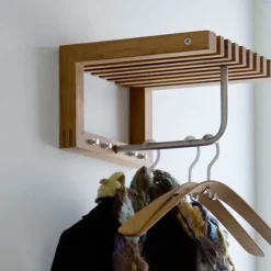Cutter Mini Wardrobe coat rack with shelf, Teak