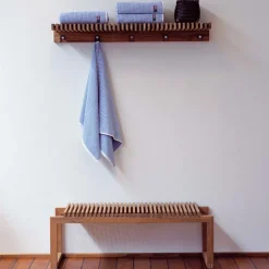 Cutter Wardrobe coat rack with shelf, Teak