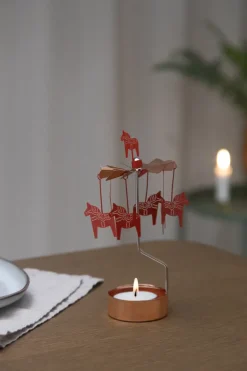 Dala horse angel chimes, Copper-red