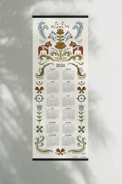 Dala horse calendar 2026, 35x90 cm