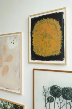 Dandelion poster 40x50 cm, Yellow-black