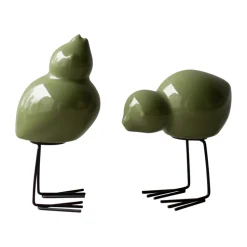 DBKD Swedish Birds Easter decoration 2-pack, Shiny green