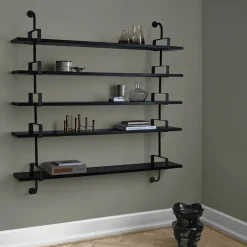 Demon wall shelf 5 plan, Oak, 155 cm
