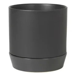 Denise flower pot with saucer Ø21 cm, Charcoal grey