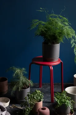 Denise flower pot with saucer Ø21 cm, Charcoal grey