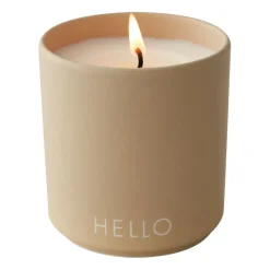 Design Letters scented cande Ø8 cm, Hello-beige