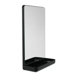 Design Letters Wall-mounted mirror with shelf, Black