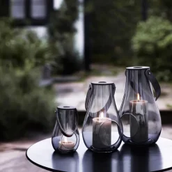 Design with Light candle holder smoke, 25 cm