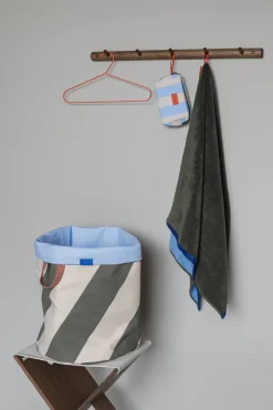 Diagonal laundry basket Ø40x50 cm, Dark olive-sand