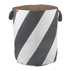 Diagonal laundry basket Ø40x50 cm, Dark grey-off-white