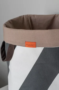 Diagonal laundry basket Ø40x50 cm, Dark grey-off-white