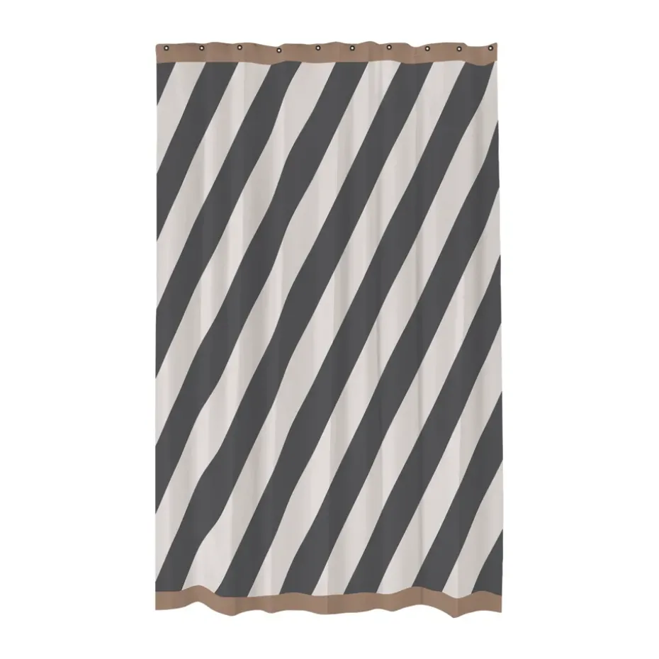Diagonal shower curtain 150x200 cm, Dark grey