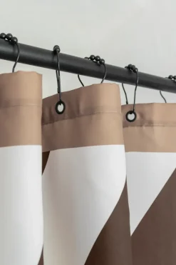 Diagonal shower curtain 150x200 cm, Chocolate