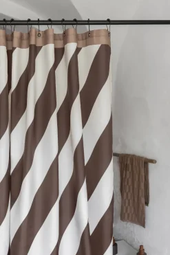 Diagonal shower curtain 150x200 cm, Chocolate