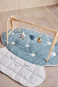 Dino play toys for baby gym., Beige-saffron-aqua blue