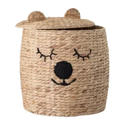 Dolma storage basket with lid Ø42x50 cm, Nature