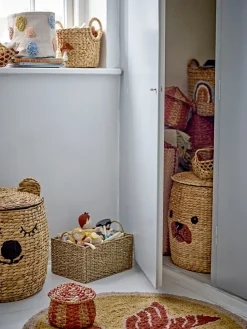Dolma storage basket with lid Ø42x50 cm, Nature