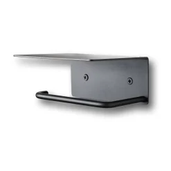 Dora toilet paper holder with shelf, Black