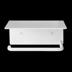 Dora toilet paper holder with shelf, White