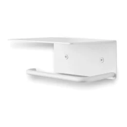 Dora toilet paper holder with shelf, White
