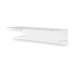 Dora towel hanger with shelf, White