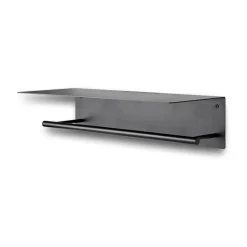 Dora towel hanger with shelf, Black