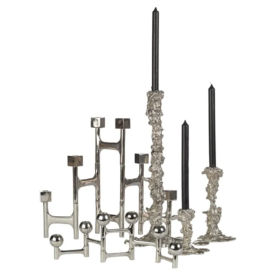 Drip candlestick XXL 50 cm, Silver