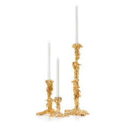 Drip candlestick XXL 50 cm, Gold