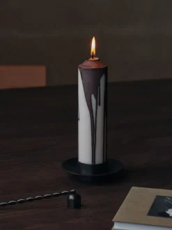 Drip pillar candle, Dark Chocolate, 20 cm