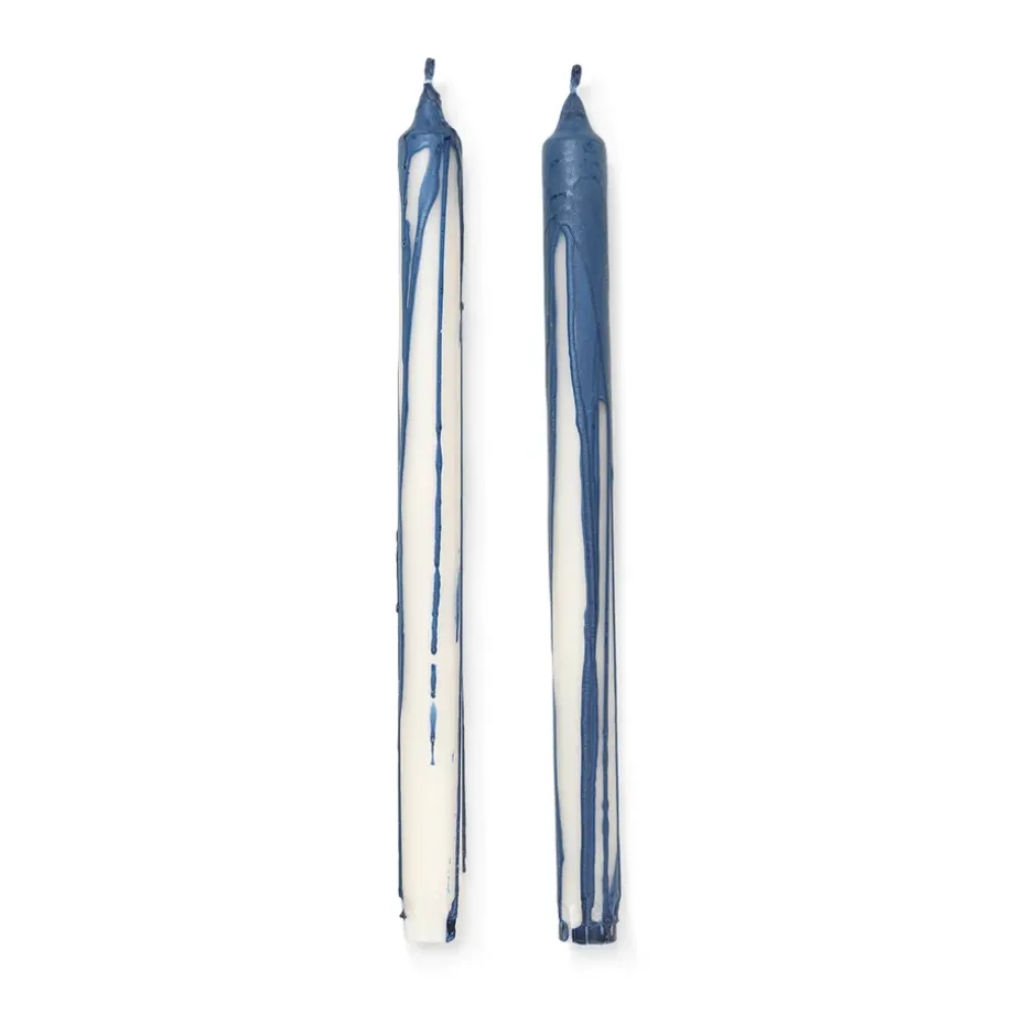 Dryp stearin candle 2-pack, Deep Blue