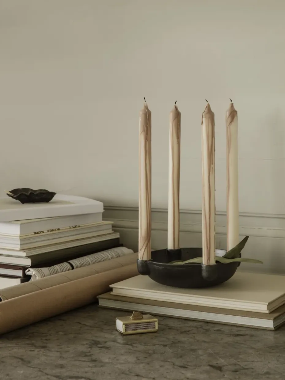 Dryp stearin candle 2-pack, Beige