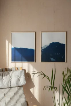 Dyeforindigo ocean 1 poster 40x50 cm, Blue-white