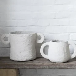 Earth flower pot Ø 14 cm, beige