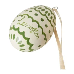 Easter Eggs in Papier Maché Easter ornaments 2-pack, Green-yellow