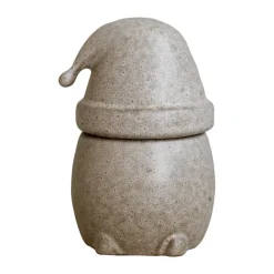 Eating Santa jar with lid small, Beige