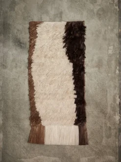 Edge Wall Rug tapestry 50x110 cm, Off-white-Coffee