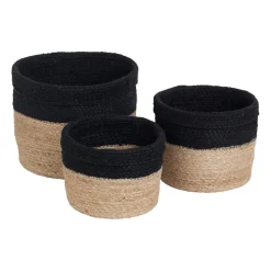 Elin storage basket 3-pack, Natural-black