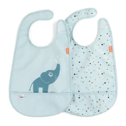 Elphee bib with velcro 2-pack, Blue