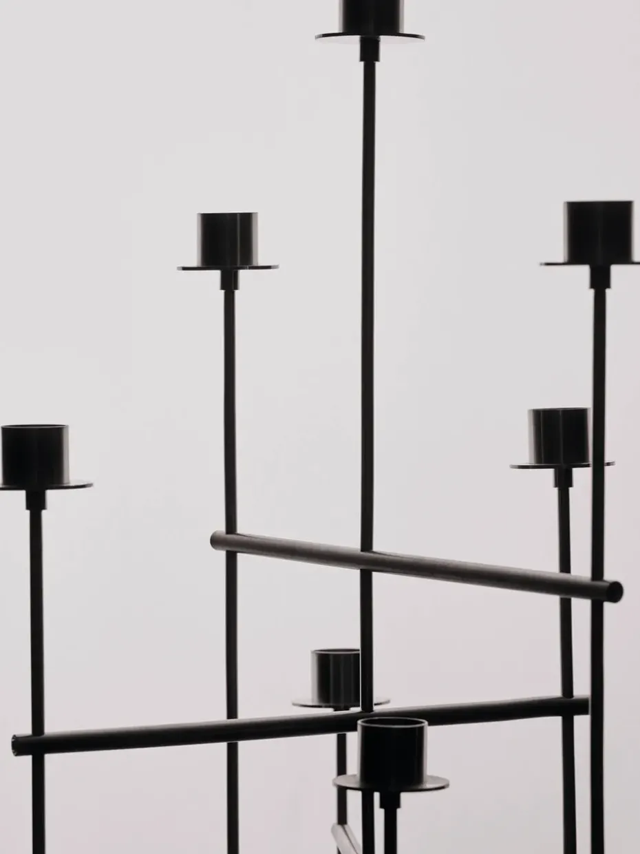 Elysia candlestick, Brushed stainless steel