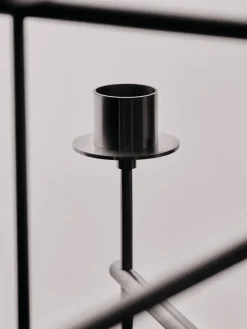 Elysia candlestick, Brushed stainless steel